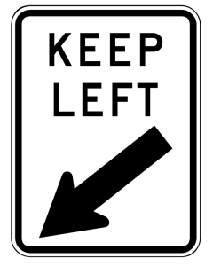 Keep Left Sign