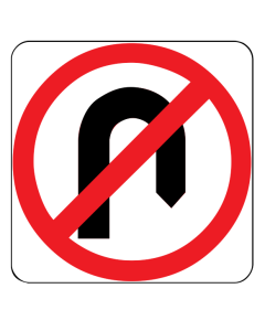 No U Turn Sign